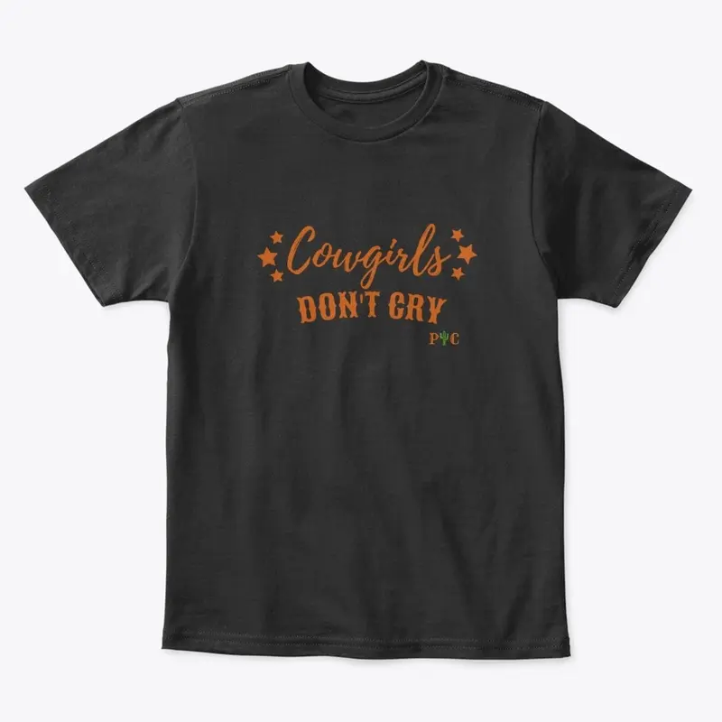 Girls Orange Cowgirls Don't Cry Tee